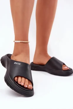 Clearance Big Star Shoes Piankowe Klapki Damskie Big Star RR274A577 Czarne Czarny