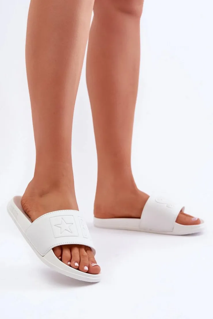 Damskie Big Star Shoes Piankowe Klapki Damskie Big Star OO274042 Białe