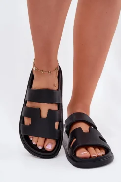 Evento Piankowe Klapki Damskie Czarne Dimelle Czarny