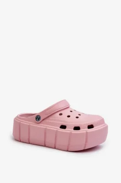 Boto Piankowe Klapki Damskie Na Platformie Różowe Itubia