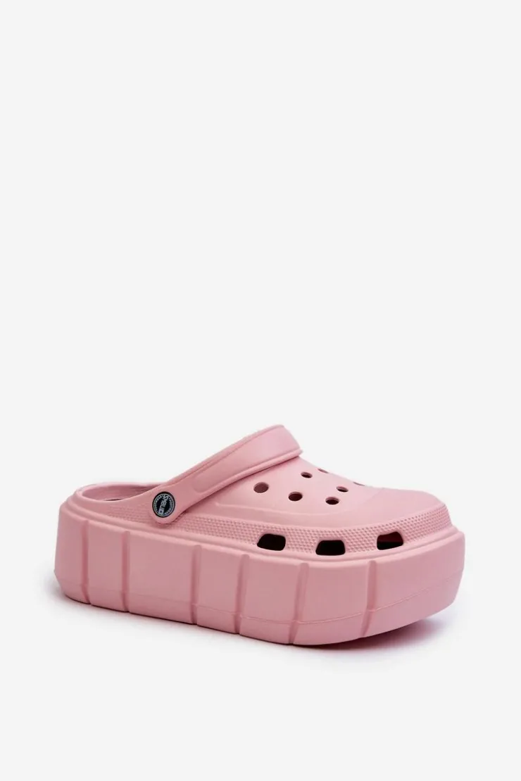 Boto Piankowe Klapki Damskie Na Platformie Różowe Itubia