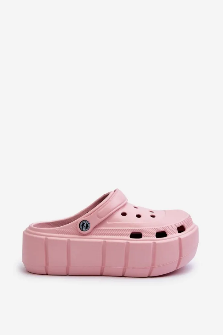 Boto Piankowe Klapki Damskie Na Platformie Różowe Itubia