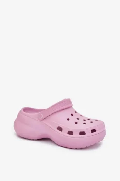 Discount Big Star Shoes Piankowe Klapki Damskie Na Masywnej Podeszwie Big Star RR274A120 Różowe Różowy