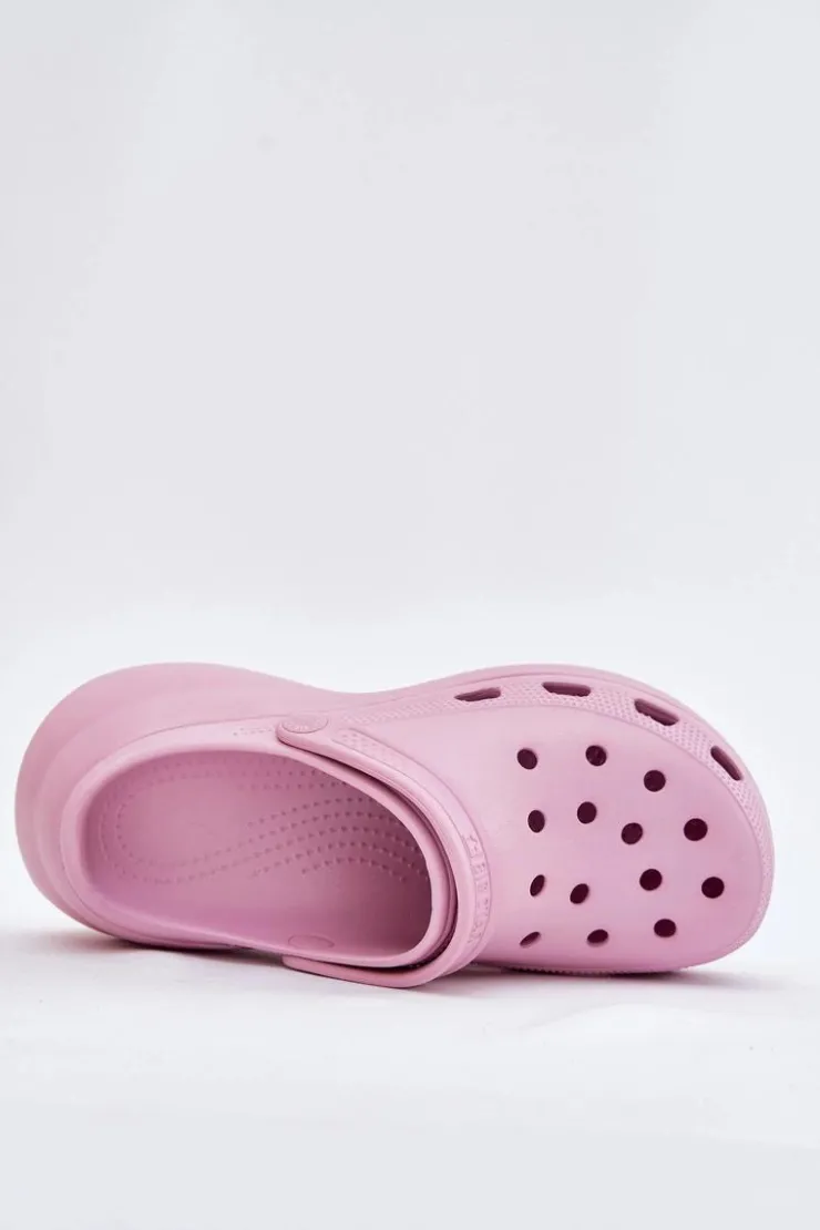 Discount Big Star Shoes Piankowe Klapki Damskie Na Masywnej Podeszwie Big Star RR274A120 Różowe Różowy