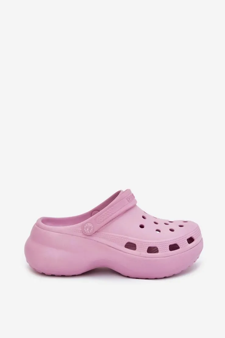 Discount Big Star Shoes Piankowe Klapki Damskie Na Masywnej Podeszwie Big Star RR274A120 Różowe Różowy