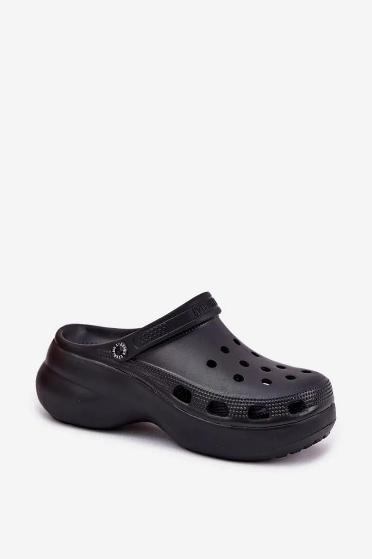 Damskie Big Star Shoes Piankowe Klapki Damskie Na Masywnej Podeszwie Big Star RR274A118 Czarne