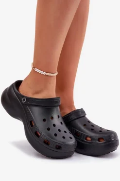 Damskie Big Star Shoes Piankowe Klapki Damskie Na Masywnej Podeszwie Big Star RR274A118 Czarne