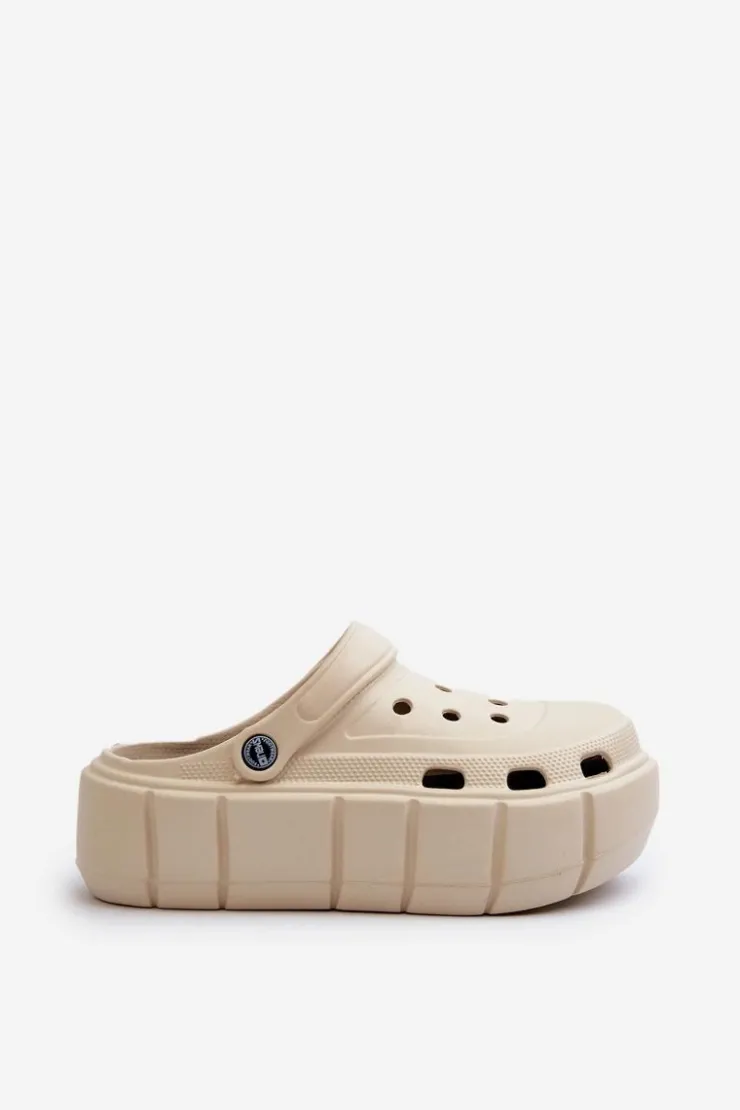 Damskie Boto Piankowe Klapki Damskie Na Platformie Beżowe Itubia