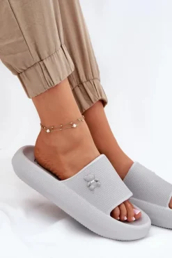 Buty damskie Vinceza Klapki Basenowe|Klapki Na Platformie*Piankowe Klapki Damskie Na Platformie Z Misiem Vinceza 75210 Szare Szary