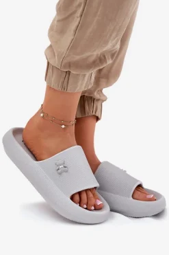 Buty damskie Vinceza Klapki Basenowe|Klapki Na Platformie*Piankowe Klapki Damskie Na Platformie Z Misiem Vinceza 75210 Szare Szary