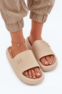 Damskie Buty damskie Vinceza Piankowe Klapki Damskie Na Platformie Z Misiem Vinceza 75210 Beżowe