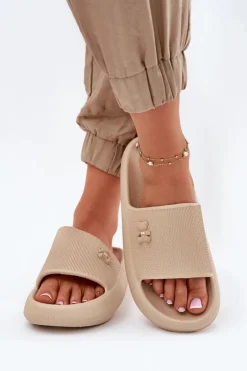 Damskie Buty damskie Vinceza Piankowe Klapki Damskie Na Platformie Z Misiem Vinceza 75210 Beżowe