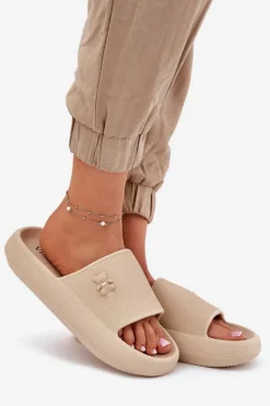 Damskie Buty damskie Vinceza Piankowe Klapki Damskie Na Platformie Z Misiem Vinceza 75210 Beżowe