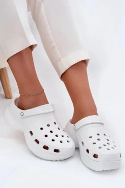 Big Star Shoes Klapki Damskie Big Star|Klapki Basenowe*Piankowe Klapki Damskie Na Masywnej Podeszwie Big Star RR274A119 Białe Biały