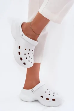 Big Star Shoes Klapki Damskie Big Star|Klapki Basenowe*Piankowe Klapki Damskie Na Masywnej Podeszwie Big Star RR274A119 Białe Biały