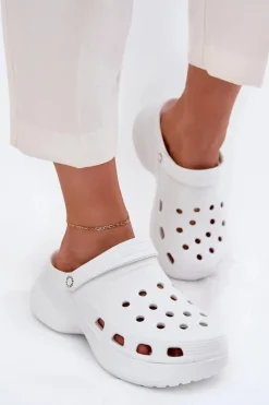 Big Star Shoes Klapki Damskie Big Star|Klapki Basenowe*Piankowe Klapki Damskie Na Masywnej Podeszwie Big Star RR274A119 Białe Biały