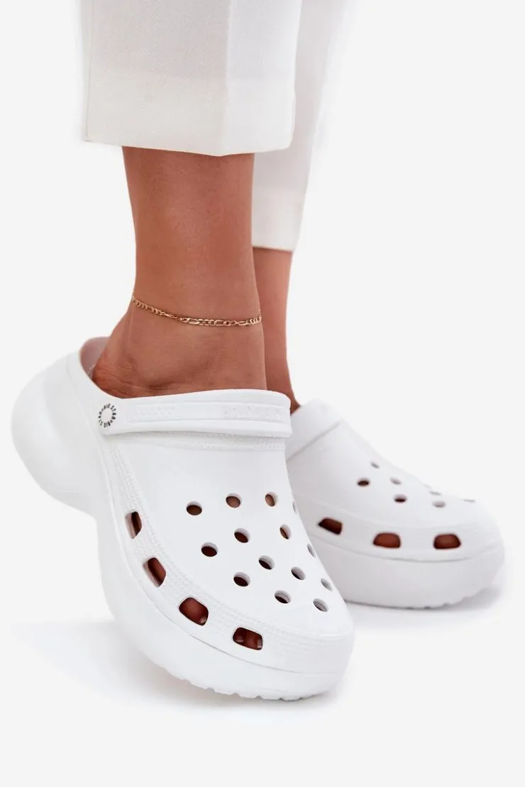 Big Star Shoes Klapki Damskie Big Star|Klapki Basenowe*Piankowe Klapki Damskie Na Masywnej Podeszwie Big Star RR274A119 Białe Biały