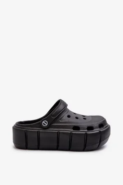 Boto Klapki Basenowe|Klapki Na Platformie*Piankowe Klapki Damskie Na Platformie Czarne Itubia Czarny