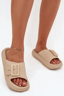 Damskie Buty damskie Vinceza Piankowe Klapki Damskie Z Klamrą Vinceza 75207 Beżowe