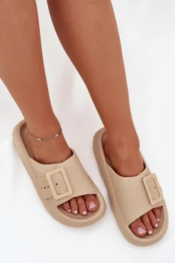 Damskie Buty damskie Vinceza Piankowe Klapki Damskie Z Klamrą Vinceza 75207 Beżowe