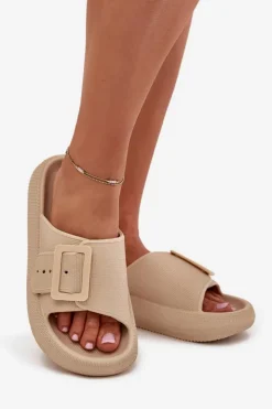 Damskie Buty damskie Vinceza Piankowe Klapki Damskie Z Klamrą Vinceza 75207 Beżowe