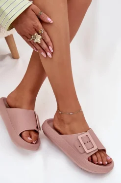 Buty damskie Vinceza Klapki Basenowe|Klapki Na Platformie*Piankowe Klapki Damskie Z Klamrą Vinceza 75207 Brudny Róż