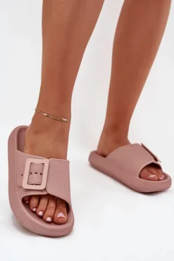 Buty damskie Vinceza Klapki Basenowe|Klapki Na Platformie*Piankowe Klapki Damskie Z Klamrą Vinceza 75207 Brudny Róż