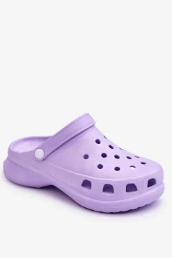 Hot Boto Piankowe Klapki Kroksy Na Masywnej Podeszwie Fioletowe Katniss