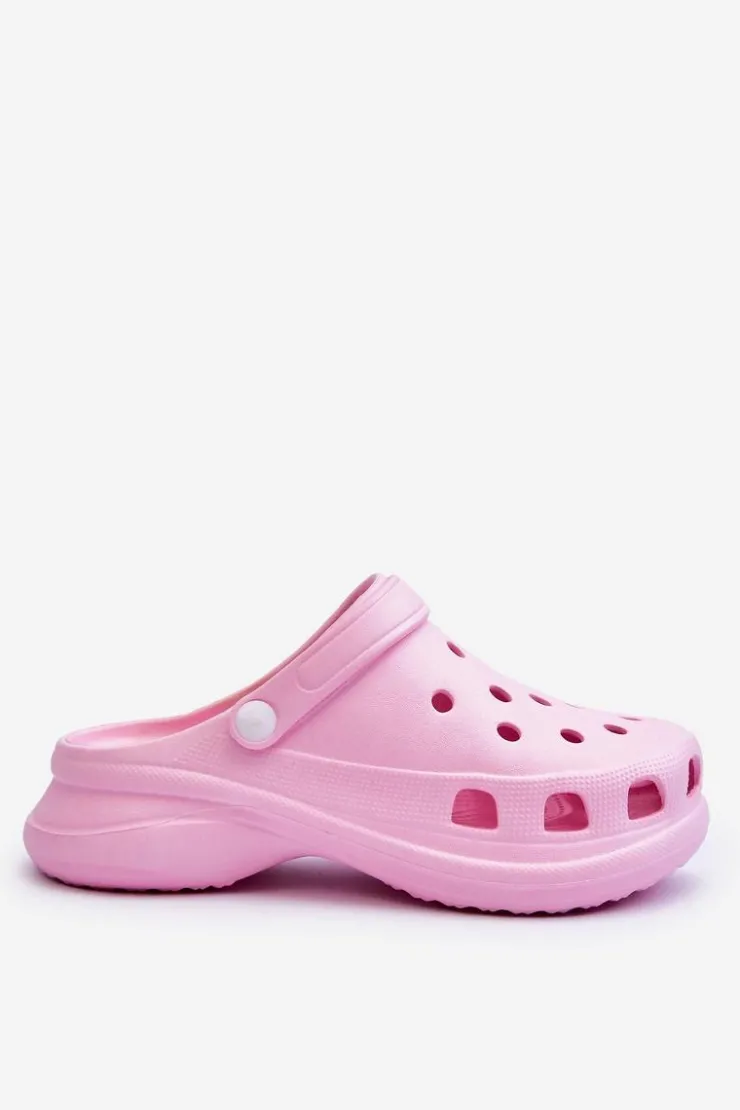 Boto Klapki Basenowe|Klapki Damskie Klasyczne*Piankowe Klapki Kroksy Na Masywnej Podeszwie Różowe Katniss