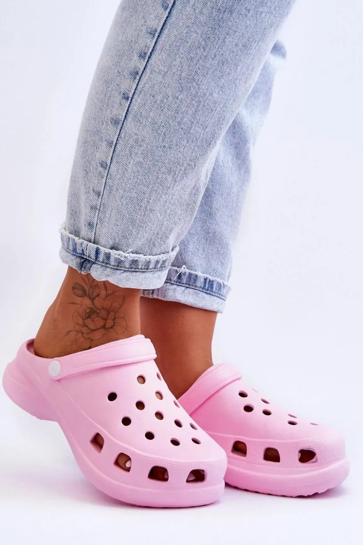 Boto Klapki Basenowe|Klapki Damskie Klasyczne*Piankowe Klapki Kroksy Na Masywnej Podeszwie Różowe Katniss