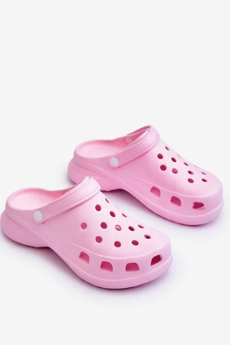 Boto Klapki Basenowe|Klapki Damskie Klasyczne*Piankowe Klapki Kroksy Na Masywnej Podeszwie Różowe Katniss