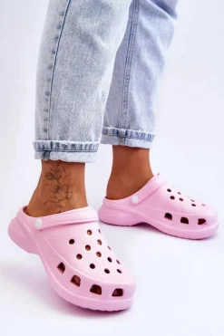 Boto Klapki Basenowe|Klapki Damskie Klasyczne*Piankowe Klapki Kroksy Na Masywnej Podeszwie Różowe Katniss