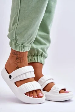 Discount Boto Piankowe Klapki Sandałki Białe Lirell