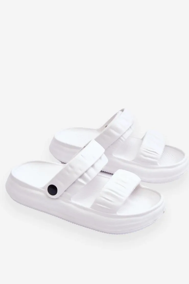 Discount Boto Piankowe Klapki Sandałki Białe Lirell