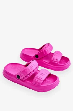 Damskie Boto Piankowe Klapki Sandałki Fuksja Lirell