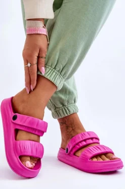 Damskie Boto Piankowe Klapki Sandałki Fuksja Lirell