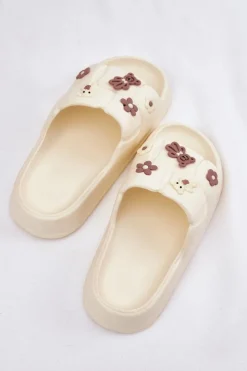 Outlet Boto Piankowe Klapki Z Przypinkami Ecru Redienna Biały