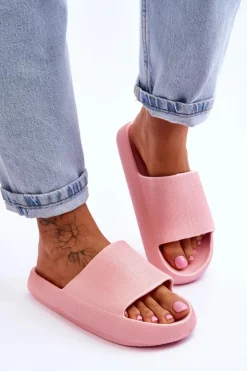 Online Boto Piankowe Modne Klapki Na Masywnej Platformie Różowe Linnea