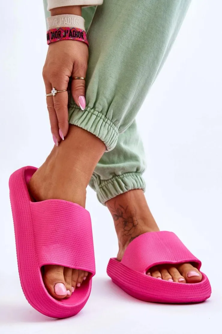 Damskie Boto Piankowe Modne Klapki Na Masywnej Platformie Fuksja Linnea