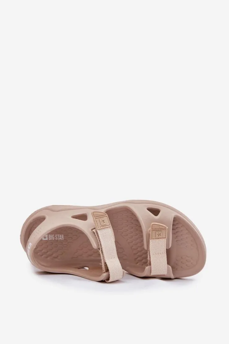 Big Star Shoes Sandały Big Star|Sandały Płaskie*Piankowe Sandały Damskie Na Platformie Big Star RR274A515 Beżowe Beżowy