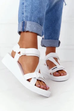 Big Star Shoes Sandały Big Star|Sandały Na Koturnie*Piankowe Sandały Na Koturnie Big Star FF274A351 Białe