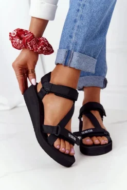 Big Star Shoes Sandały Big Star|Sandały Na Koturnie*Piankowe Sandały Na Koturnie Big Star FF274A349 Czarne Czarny