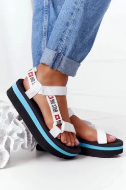 Discount Big Star Shoes Piankowe Sandały Na Platformie Big Star HH274A087 Czarno-Białe