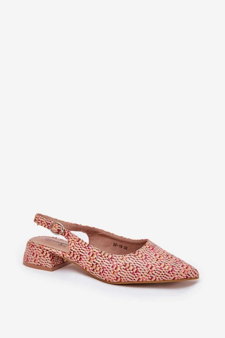 Damskie Boto Plecione Sandały Damskie Na Delikatnym Obcasie Multikolor Jorela