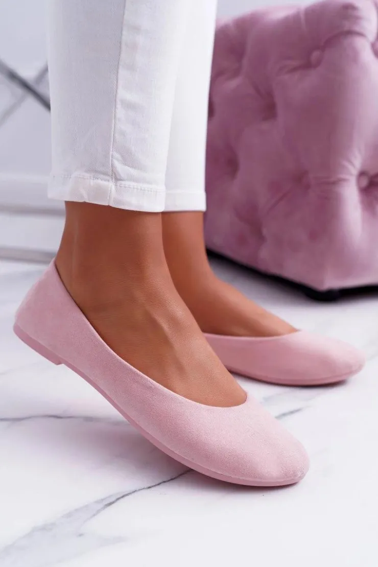 Damskie Boto Różowe Damskie Balerinki Zamsz Buenos