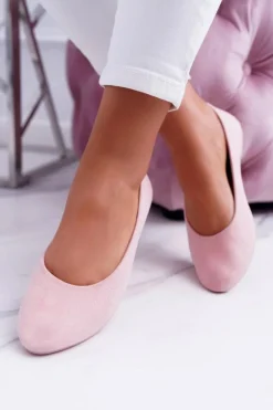 Damskie Boto Różowe Damskie Balerinki Zamsz Buenos