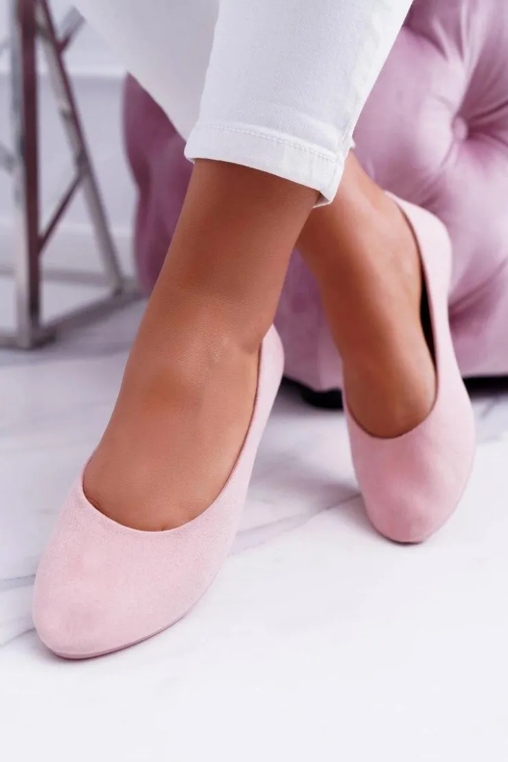 Damskie Boto Różowe Damskie Balerinki Zamsz Buenos