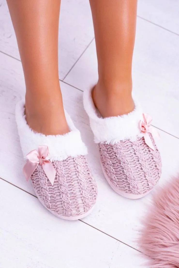 Buty damskie Vinceza Kapcie Klasyczne|Klapki Z Futerkiem*Różowe Damskie Papcie Domowe Klapki Z Futerkiem Dezi