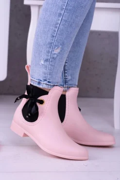 Boto Kalosze Damskie*Różowe Matowe Damskie Kalosze Sztyblety Someday