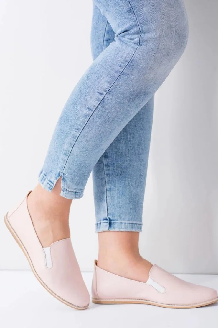 Damskie Boto Różowe Pastelowe Baleriny Damskie Skóra Fresca